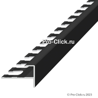 Чёрный матовый F - профиль для плитки 8 мм, 10 мм, и 12 мм.